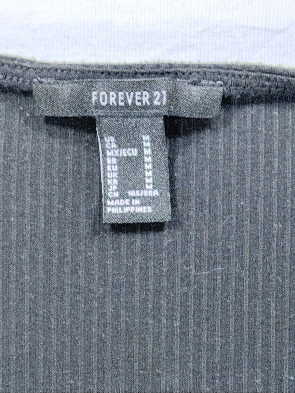 Forever 21 Black Ribbed Puff Short Sleeve Square Neck Bodysuit Medium - Picture 3 of 5